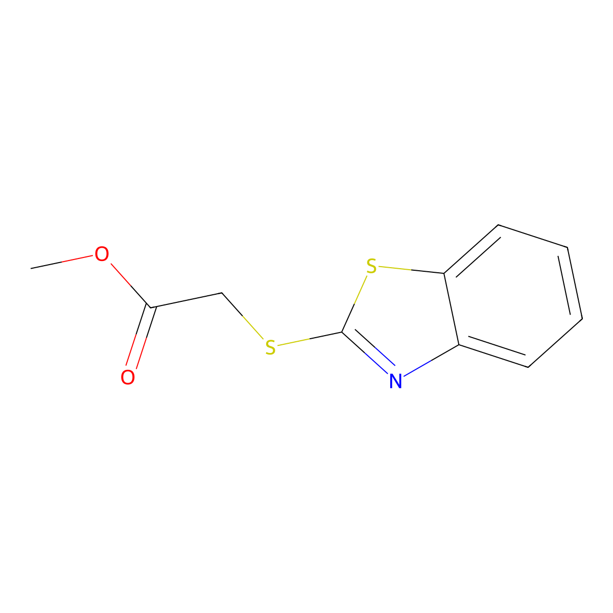 Methyl (1,3-benzothiazol-2-ylthio)acetate molecular structure, CAS 24044-87-9