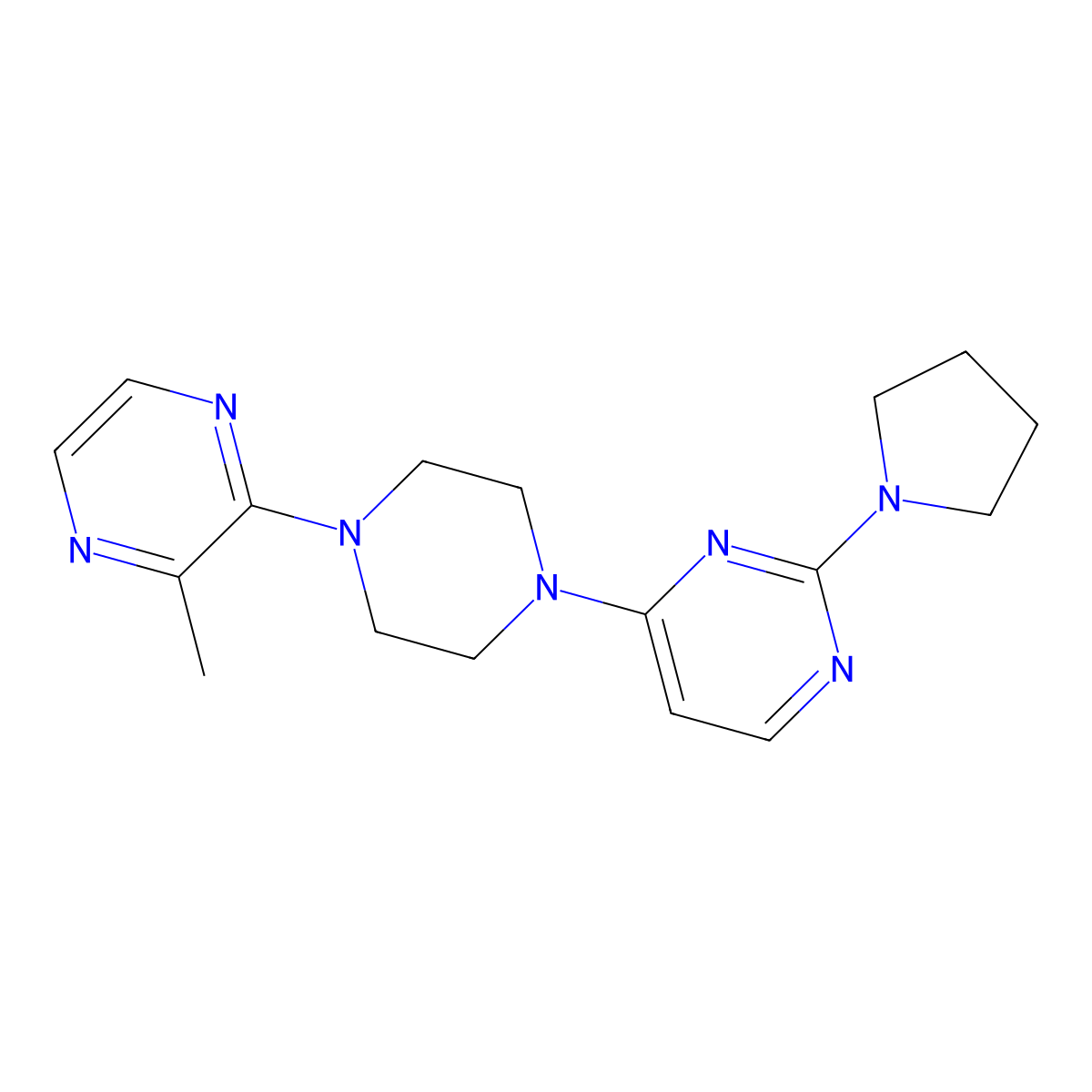 4-[4-(3-Methylpyrazin-2-yl)piperazin-1-yl]-2-(pyrrolidin-1-yl)pyrimidine molecular structure, CAS 2404411-40-9