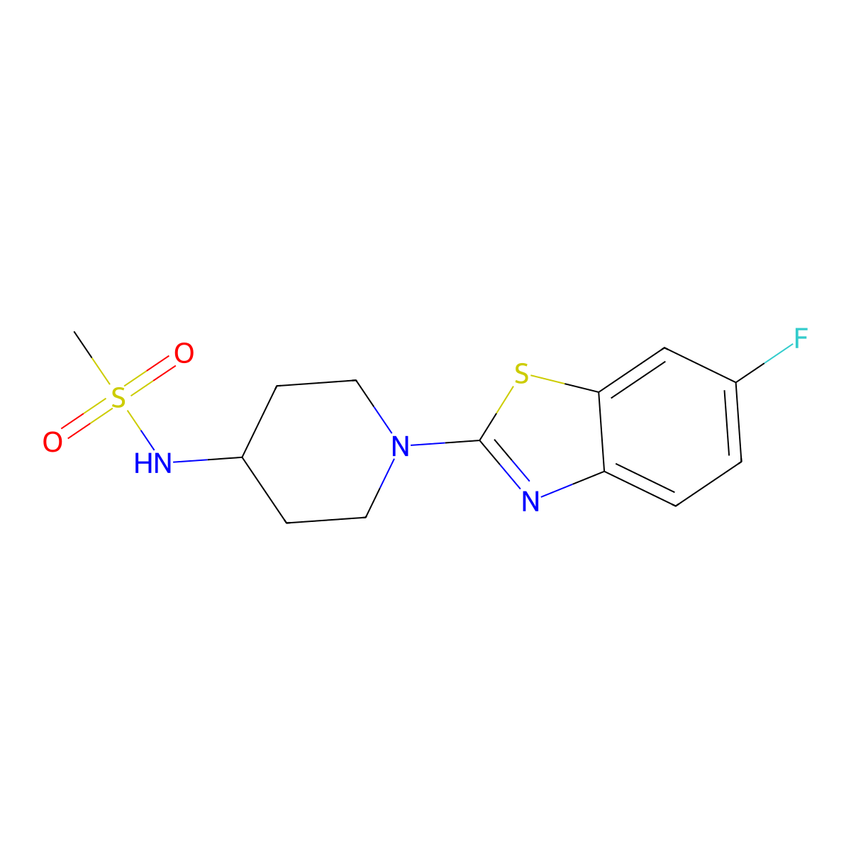N-[1-(6-fluoro-1,3-benzothiazol-2-yl)piperidin-4-yl]methanesulfonamide molecular structure, CAS 2404488-73-7