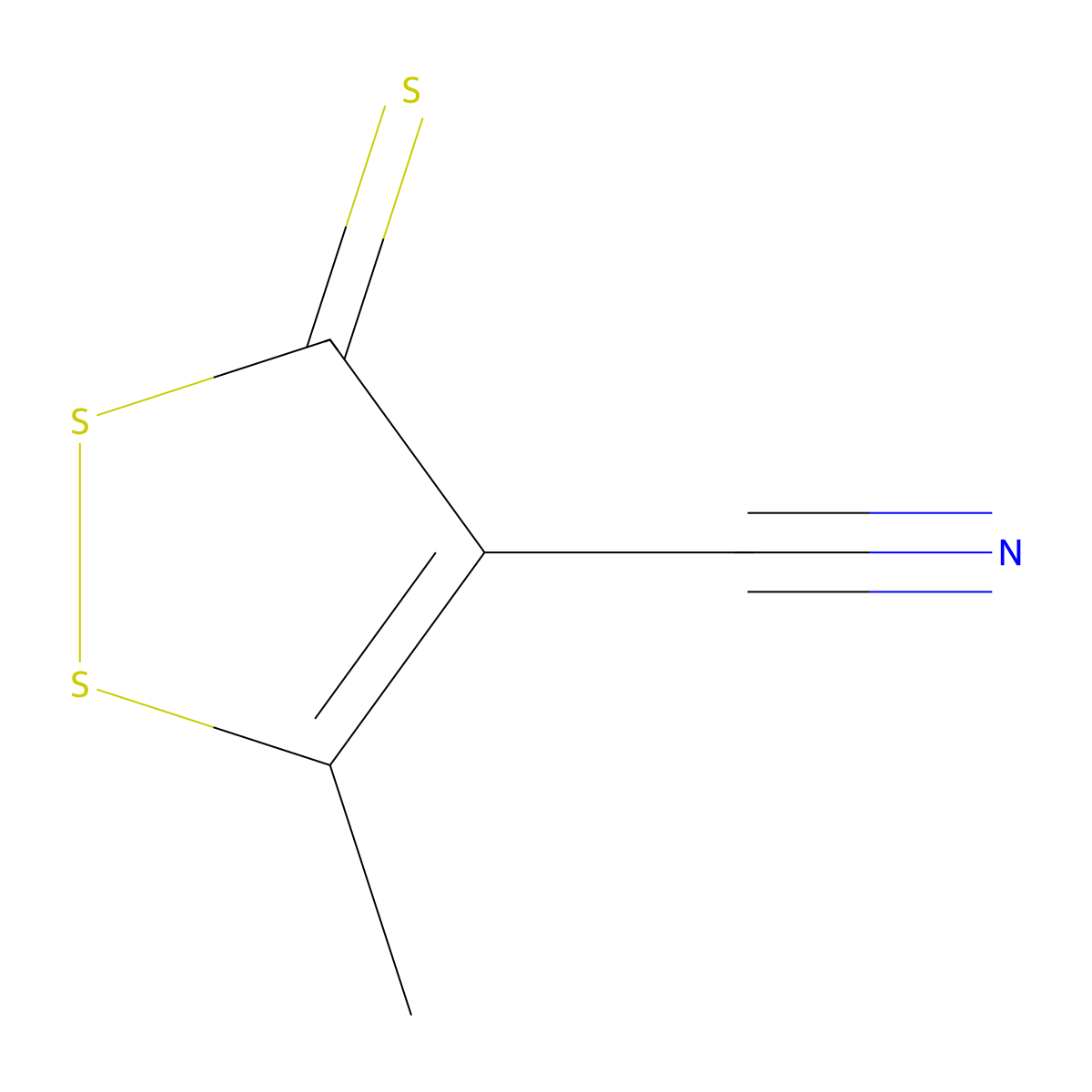 3H-1,2-Dithiole-4-carbonitrile, 5-methyl-3-thioxo- molecular structure, CAS 24045-79-2