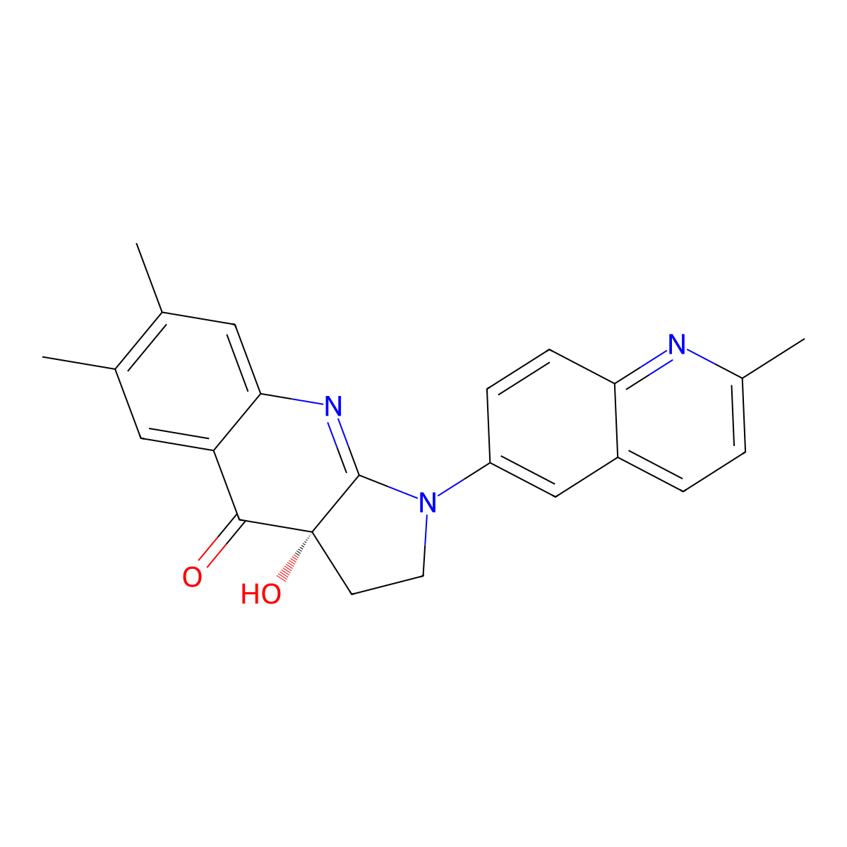 (3aS)-3a-Hydroxy-6,7-dimethyl-1-(2-methylquinolin-6-yl)-2,3-dihydropyrrolo[2,3-b]quinolin-4-one molecular structure, CAS 2404652-82-8