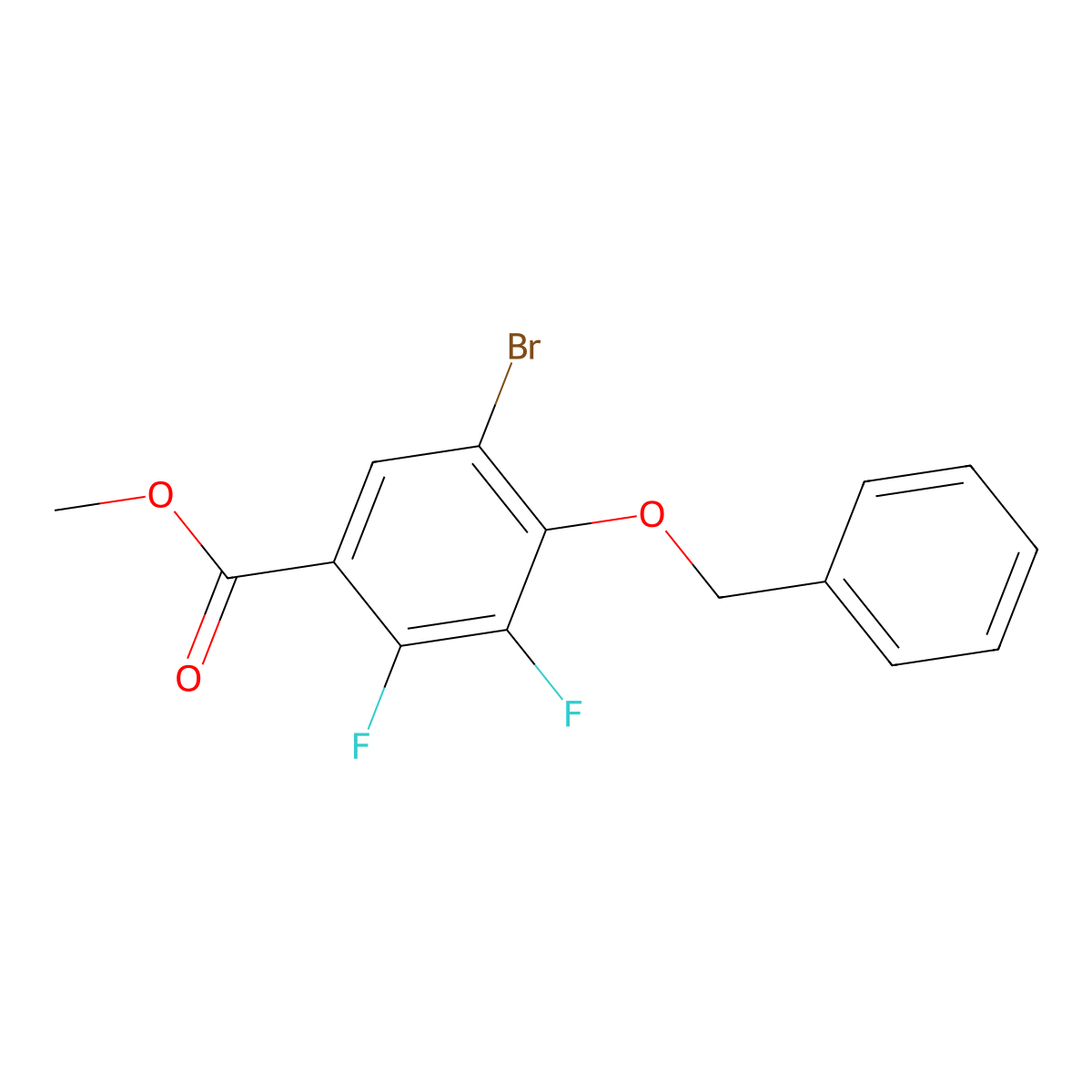 Methyl 4-(benzyloxy)-5-bromo-2,3-difluorobenzoate molecular structure, CAS 2404733-65-7