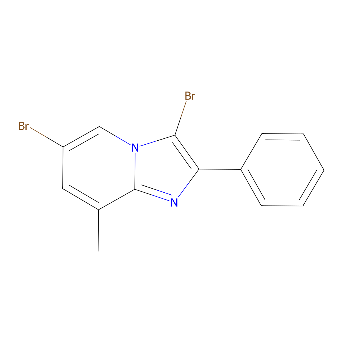 3,6-Dibromo-8-methyl-2-phenylimidazo[1,2-a]pyridine molecular structure, CAS 2404733-66-8