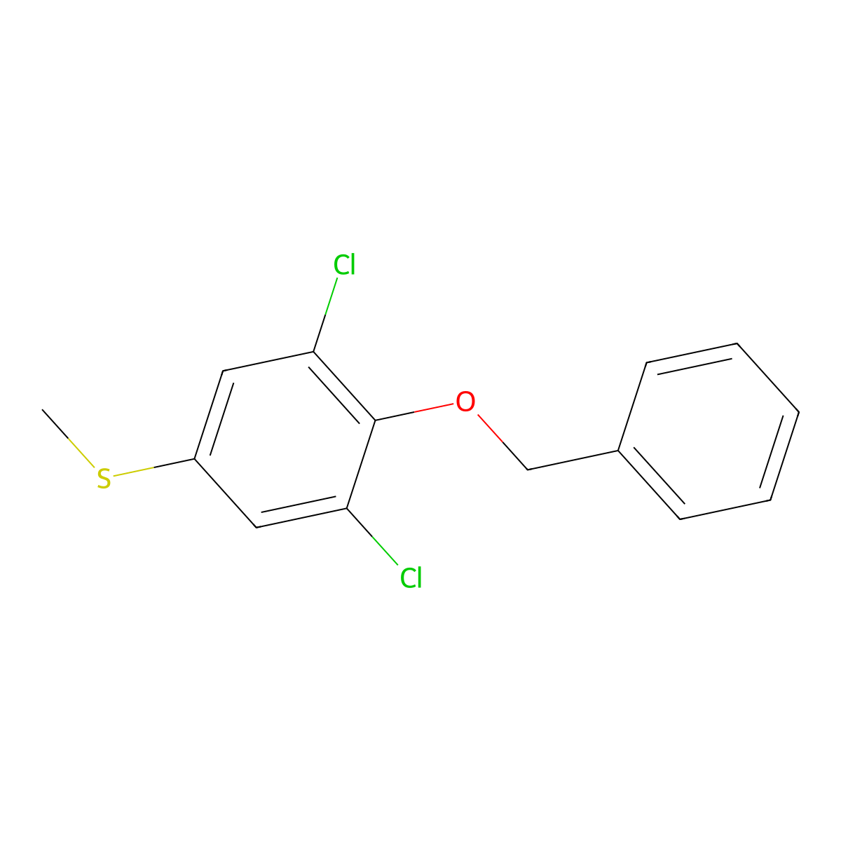 (4-(Benzyloxy)-3,5-dichlorophenyl)(methyl)sulfane molecular structure, CAS 2404733-67-9