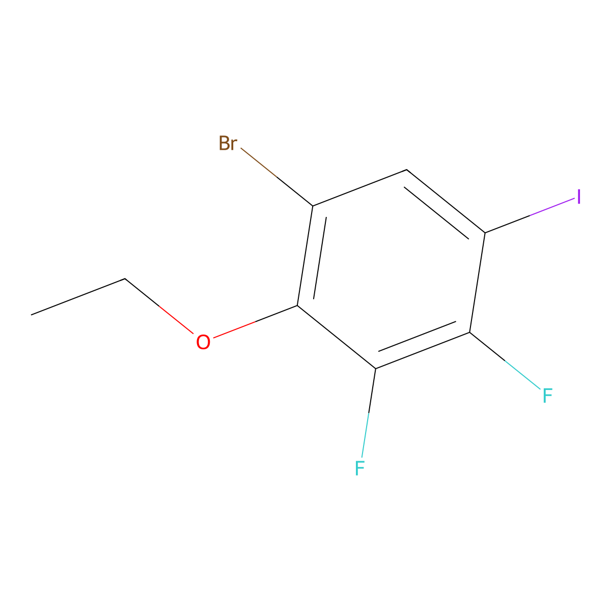 1-Bromo-2-ethoxy-3,4-difluoro-5-iodobenzene molecular structure, CAS 2404733-69-1