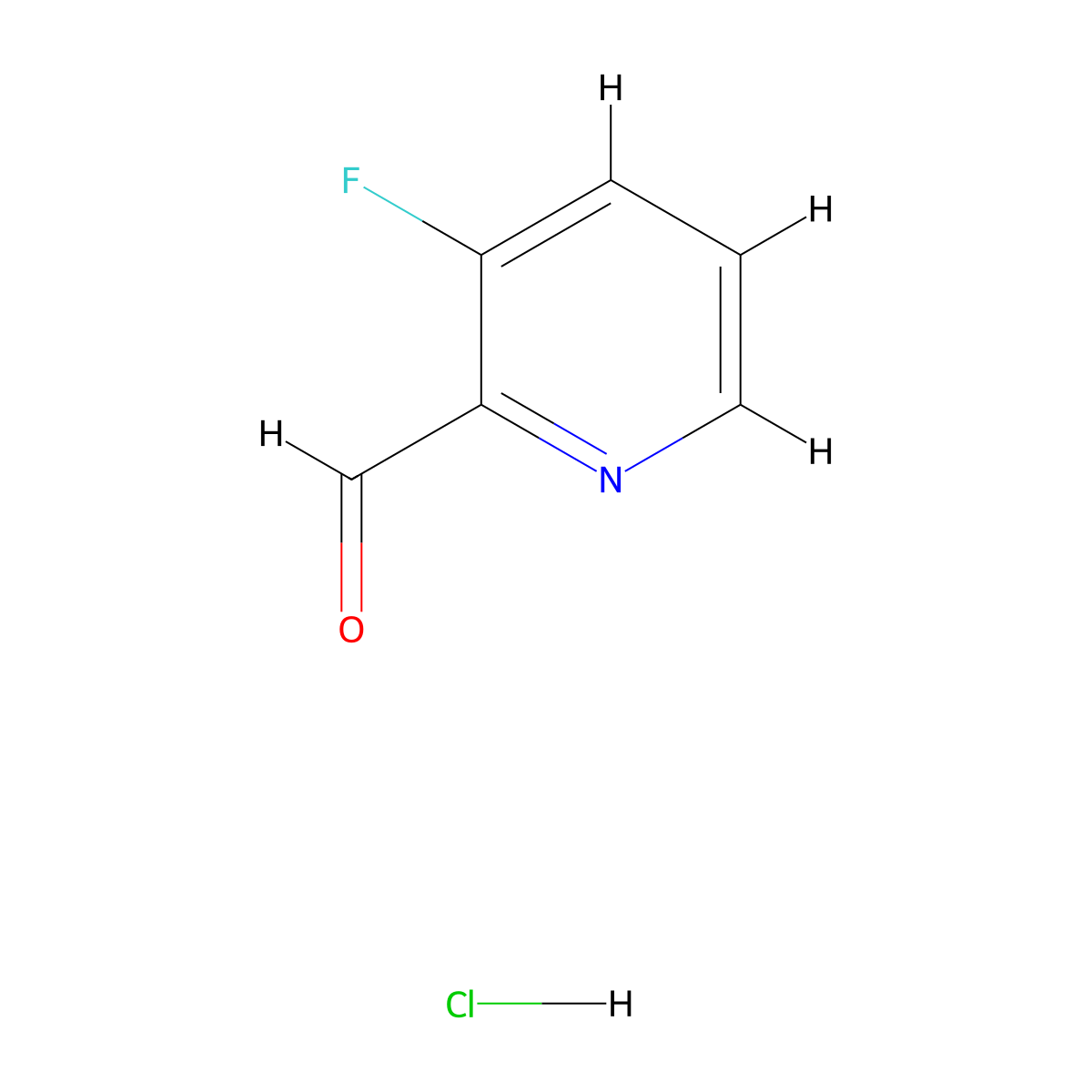 3-Fluoropicolinaldehyde hydrochloride molecular structure, CAS 2404733-71-5