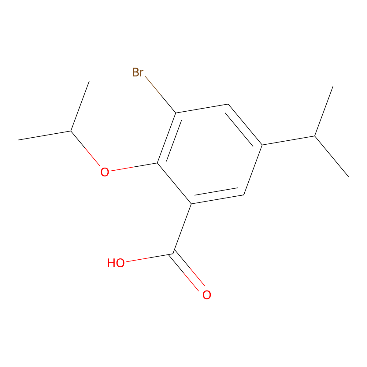 3-Bromo-2-isopropoxy-5-isopropylbenzoic acid molecular structure, CAS 2404733-75-9