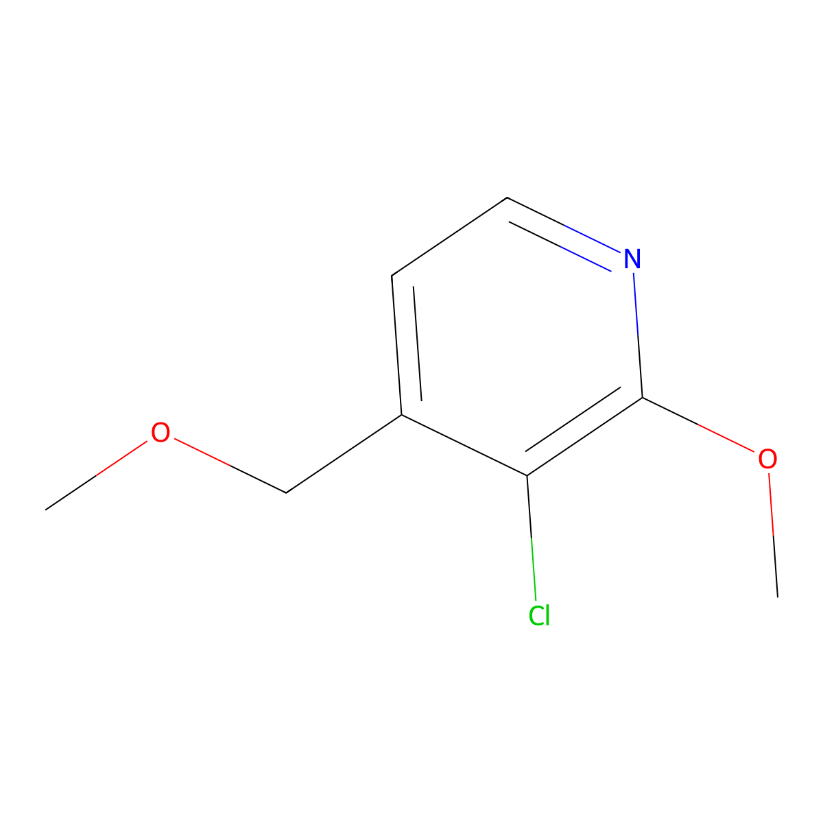 3-Chloro-2-methoxy-4-(methoxymethyl)pyridine molecular structure, CAS 2404733-76-0