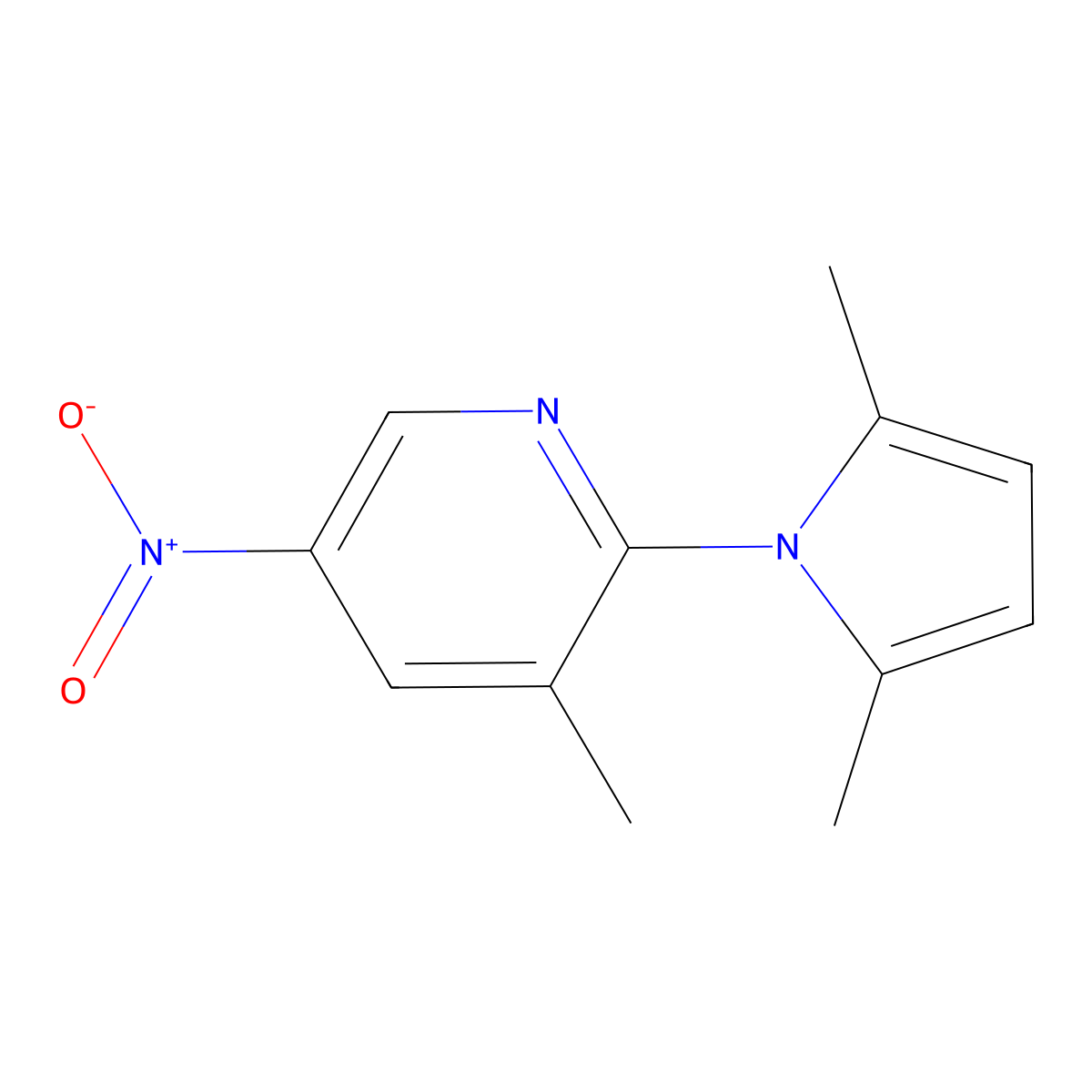 2-(2,5-Dimethyl-1H-pyrrol-1-yl)-3-methyl-5-nitropyridine molecular structure, CAS 2404733-77-1