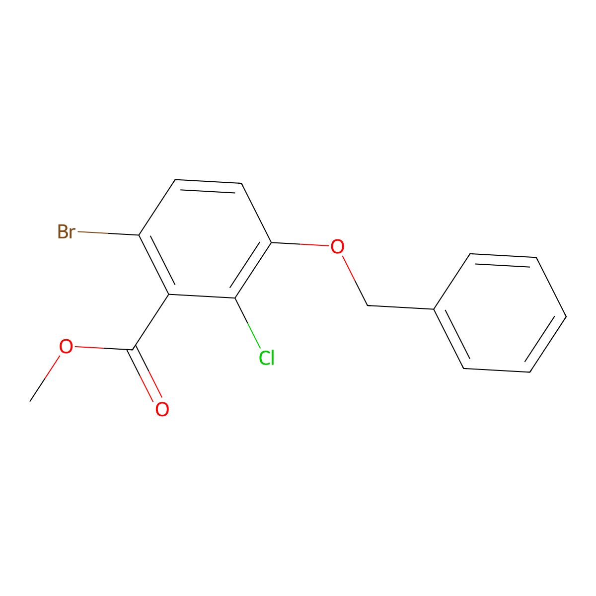 Methyl 3-(benzyloxy)-6-bromo-2-chlorobenzoate molecular structure, CAS 2404733-79-3