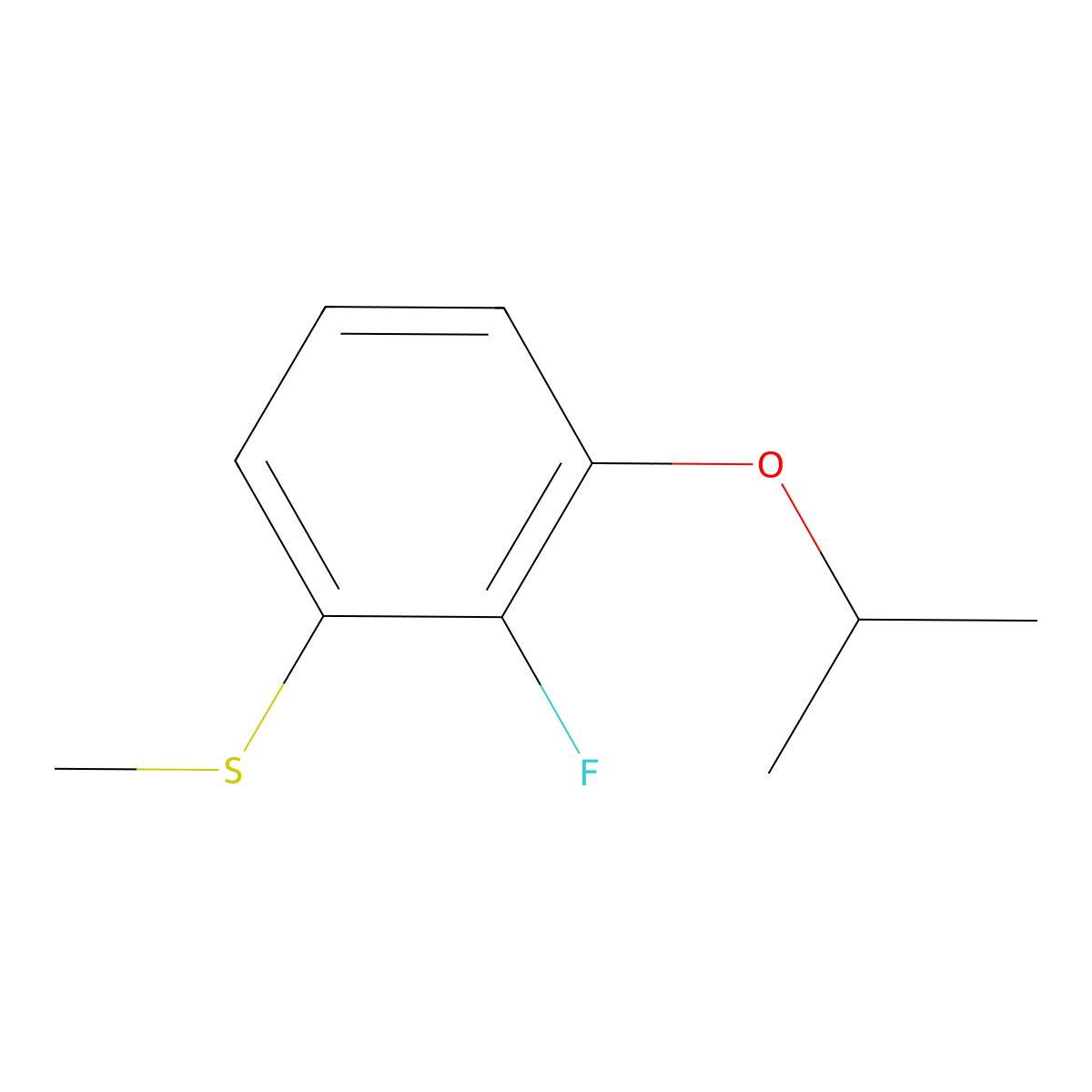 (2-Fluoro-3-isopropoxyphenyl)(methyl)sulfane molecular structure, CAS 2404733-85-1