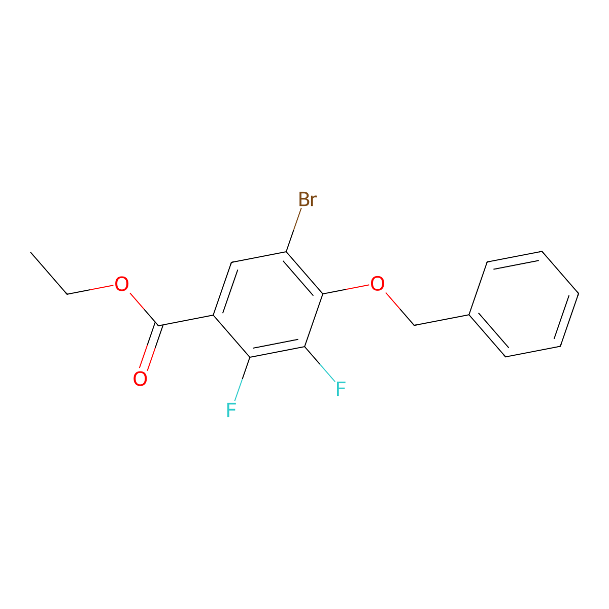 Ethyl 4-(benzyloxy)-5-bromo-2,3-difluorobenzoate molecular structure, CAS 2404733-88-4