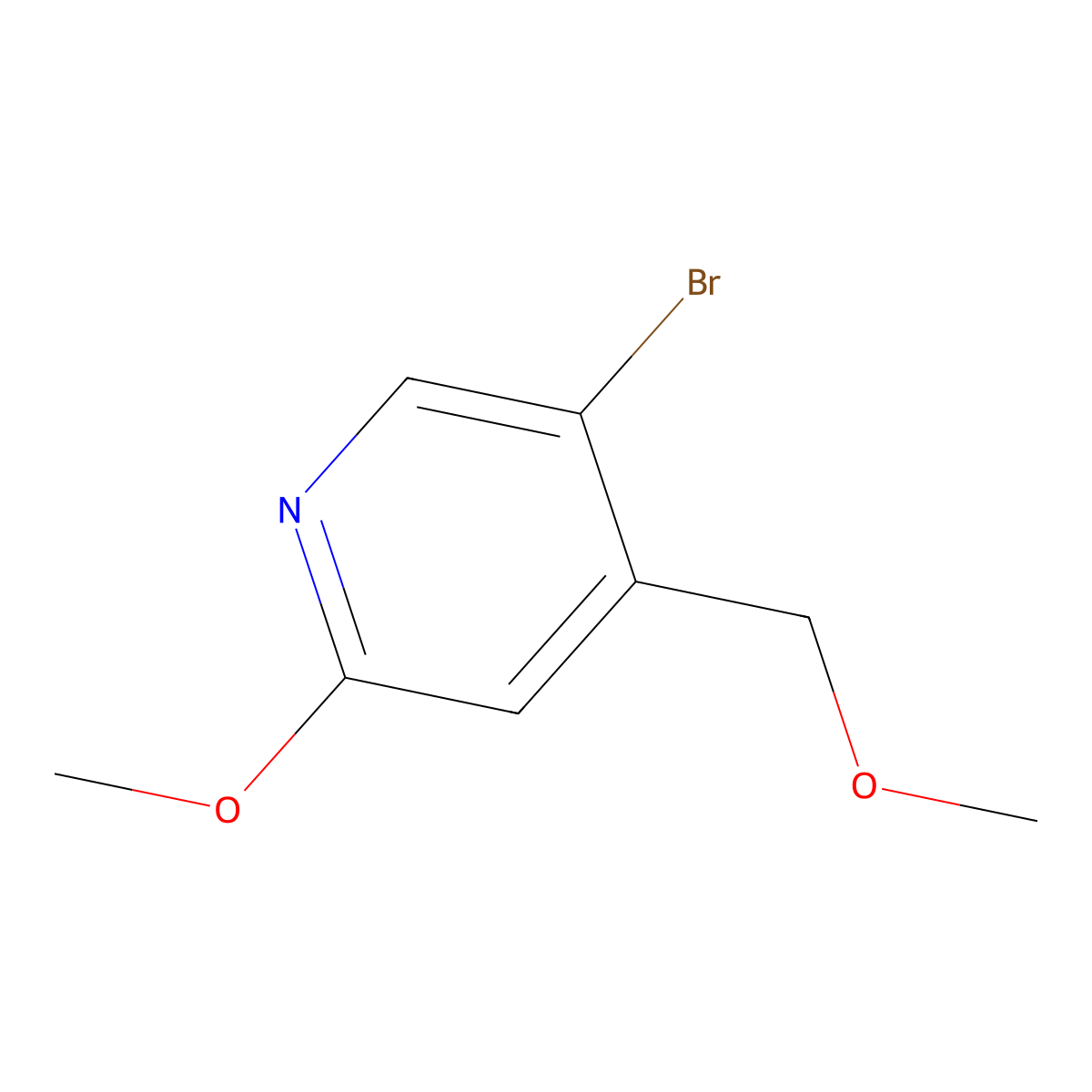 5-Bromo-2-methoxy-4-(methoxymethyl)pyridine molecular structure, CAS 2404733-90-8