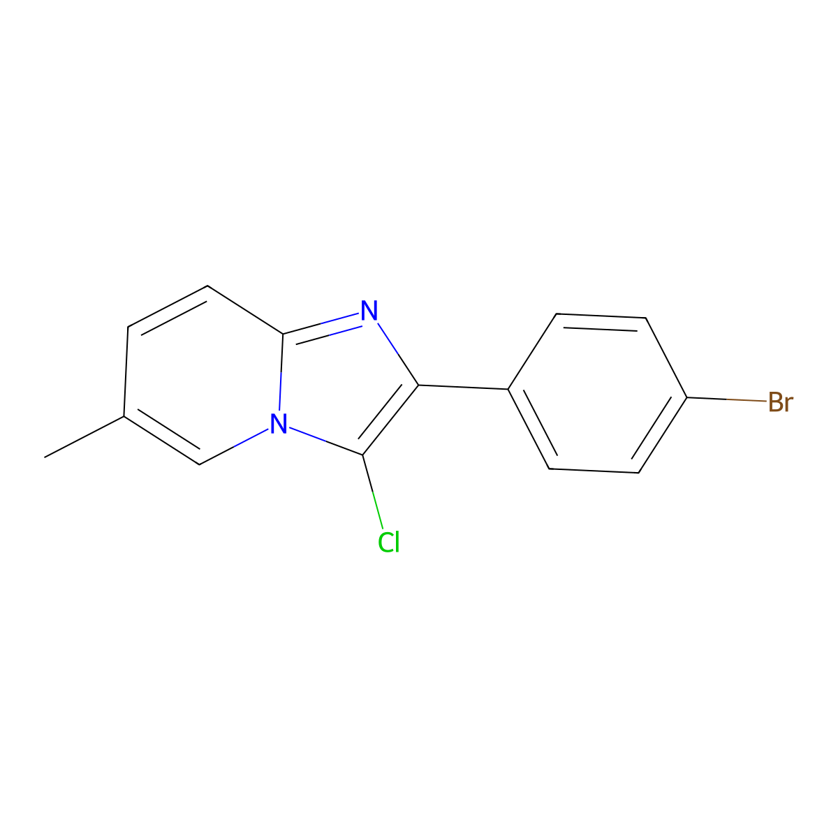 2-(4-Bromophenyl)-3-chloro-6-methylimidazo[1,2-a]pyridine molecular structure, CAS 2404733-94-2