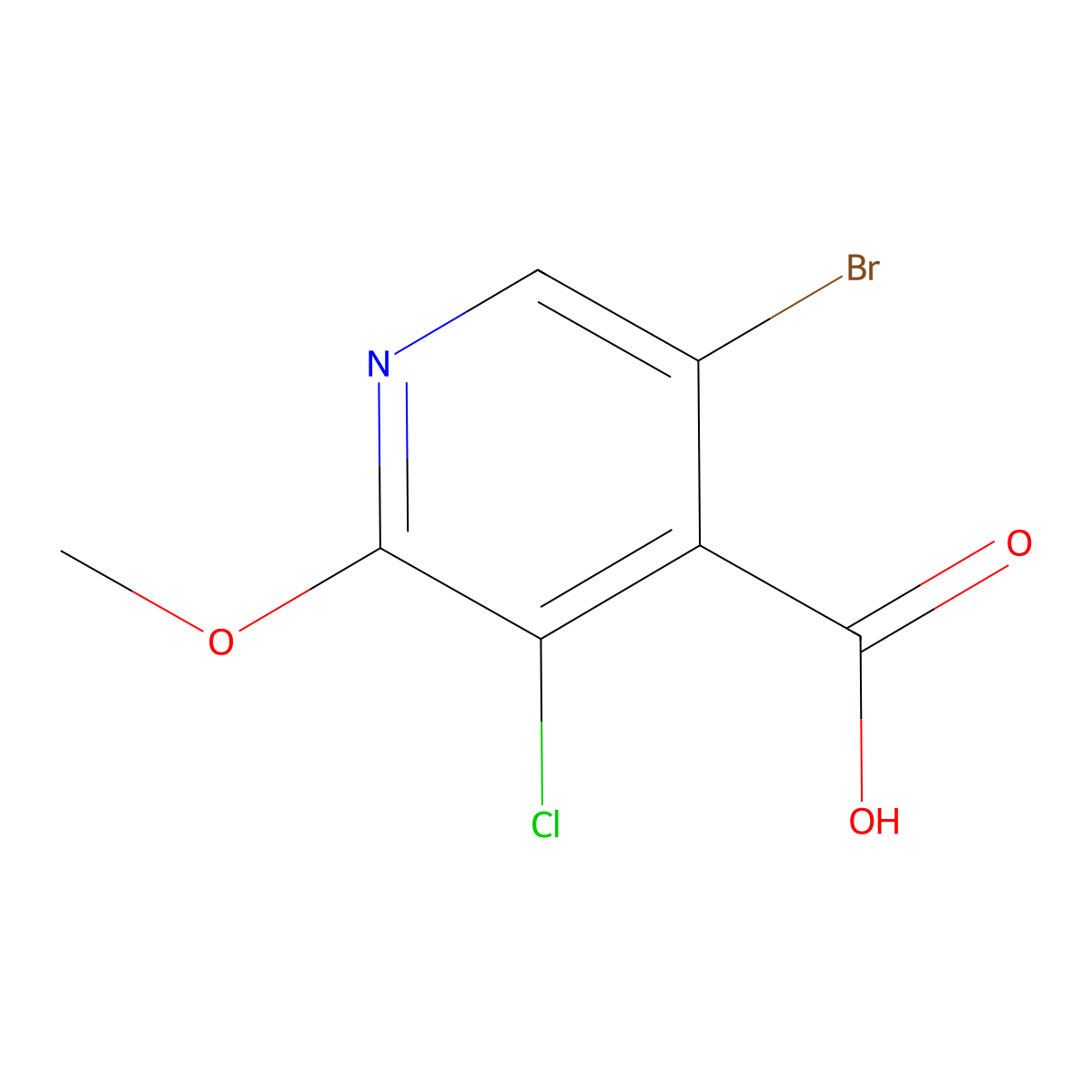 5-Bromo-3-chloro-2-methoxyisonicotinic acid molecular structure, CAS 2404733-96-4