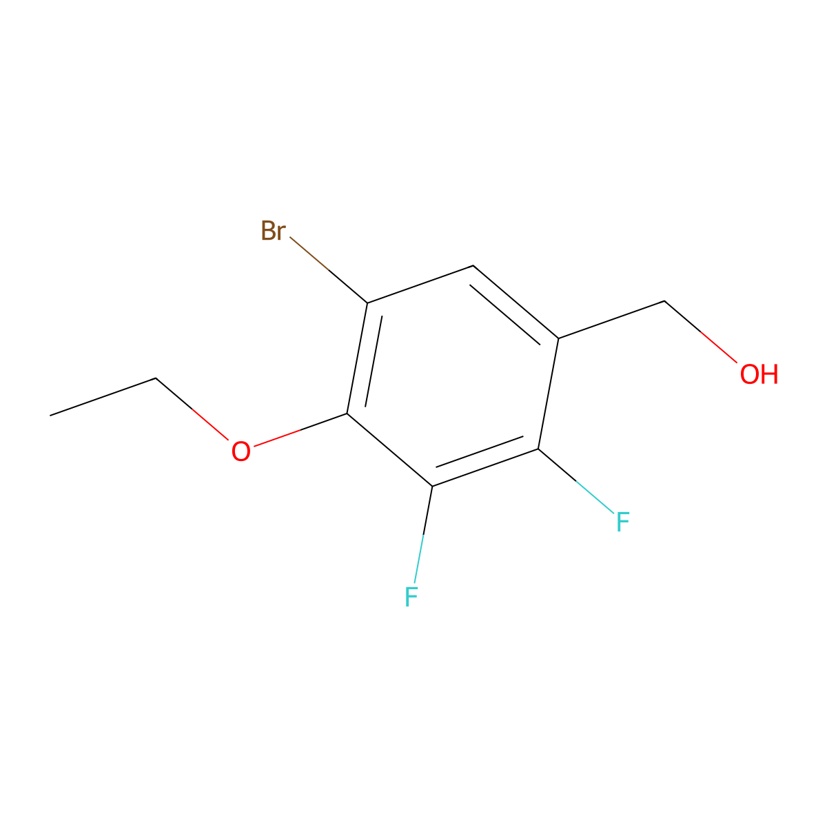 (5-Bromo-4-ethoxy-2,3-difluorophenyl)methanol molecular structure, CAS 2404733-99-7