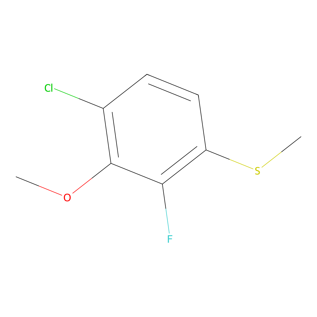 (4-Chloro-2-fluoro-3-methoxyphenyl)(methyl)sulfane molecular structure, CAS 2404734-02-5