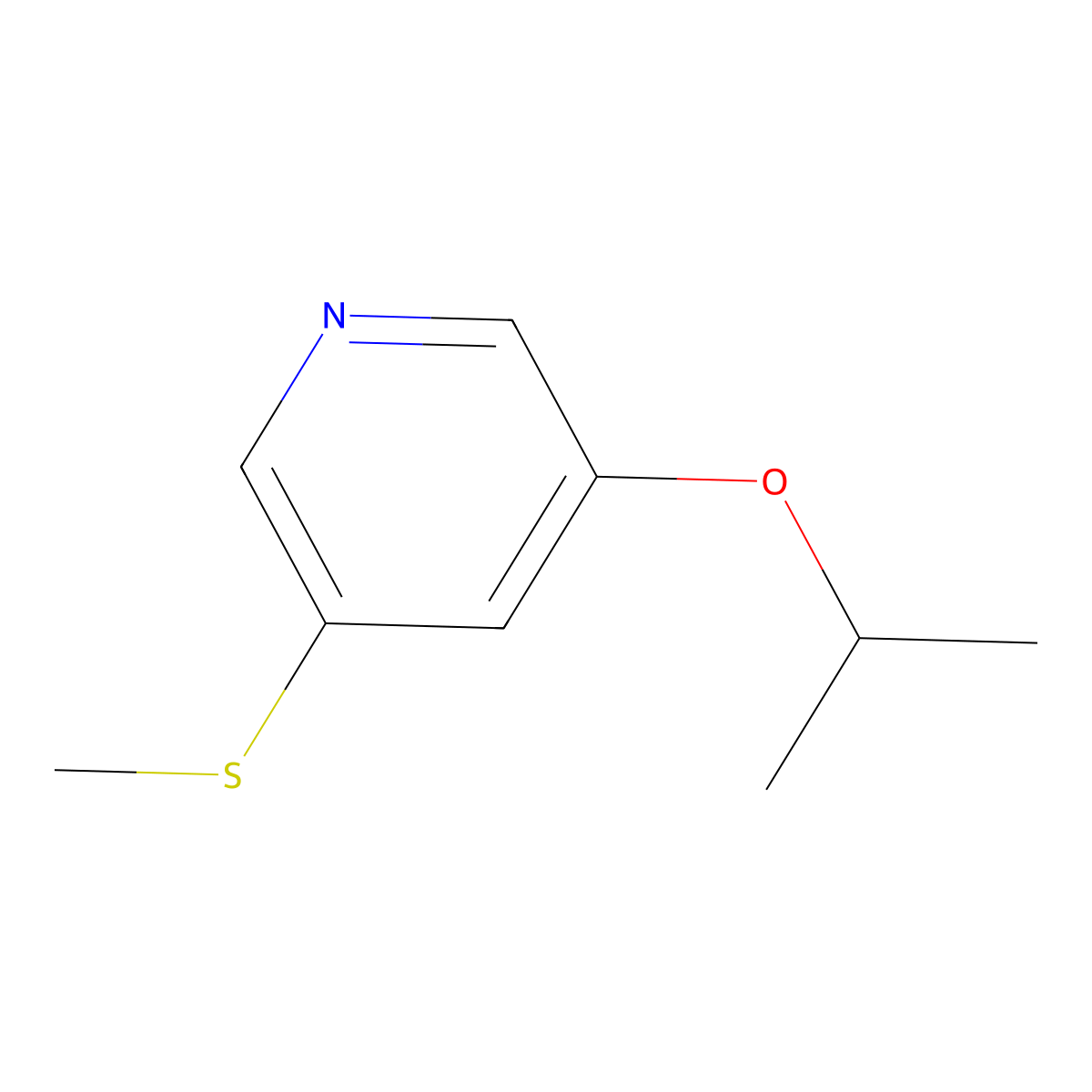 3-Isopropoxy-5-(methylthio)pyridine molecular structure, CAS 2404734-05-8