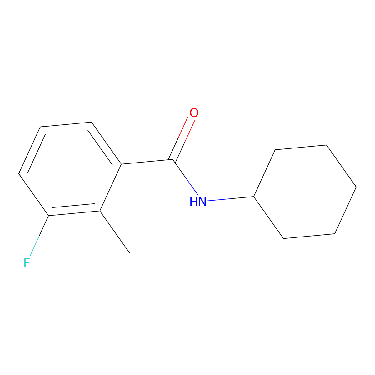 N-cyclohexyl-3-fluoro-2-methylbenzamide molecular structure, CAS 2404734-07-0