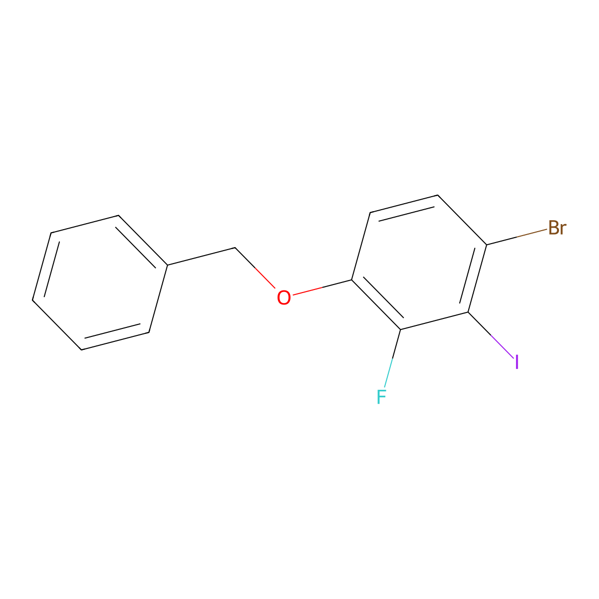 1-(Benzyloxy)-4-bromo-2-fluoro-3-iodobenzene molecular structure, CAS 2404734-09-2