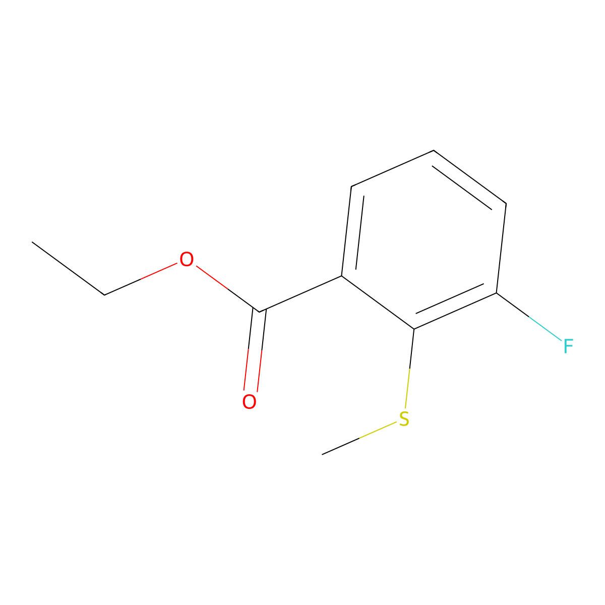 Ethyl 3-fluoro-2-(methylthio)benzoate molecular structure, CAS 2404734-13-8