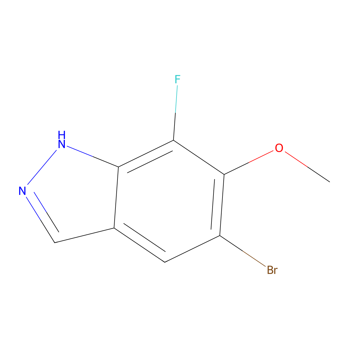 5-Bromo-7-fluoro-6-methoxy-1H-indazole molecular structure, CAS 2404734-16-1