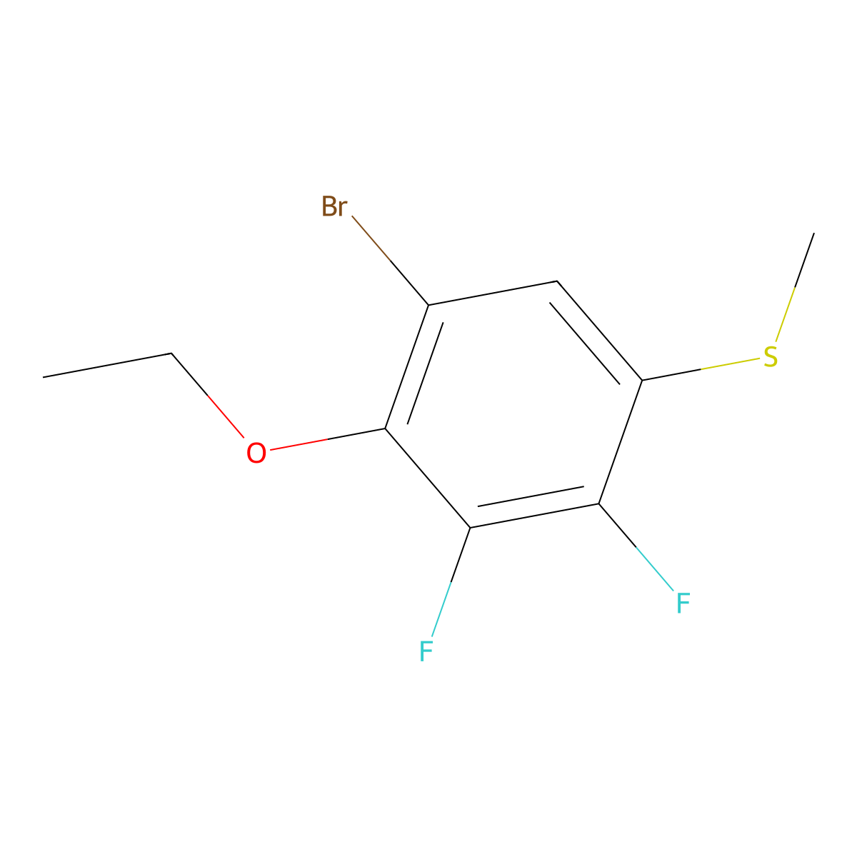 (5-Bromo-4-ethoxy-2,3-difluorophenyl)(methyl)sulfane molecular structure, CAS 2404734-17-2