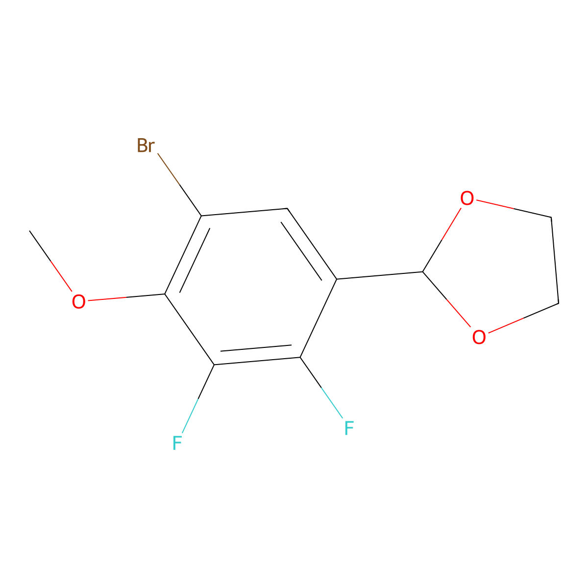 2-(5-Bromo-2,3-difluoro-4-methoxyphenyl)-1,3-dioxolane molecular structure, CAS 2404734-18-3