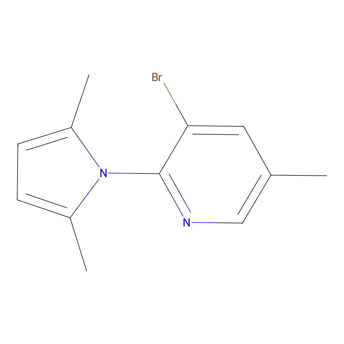 3-Bromo-2-(2,5-dimethyl-1H-pyrrol-1-yl)-5-methylpyridine molecular structure, CAS 2404734-22-9