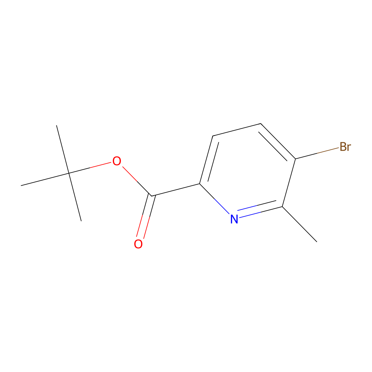 Tert-butyl 5-bromo-6-methylpicolinate molecular structure, CAS 2404734-24-1