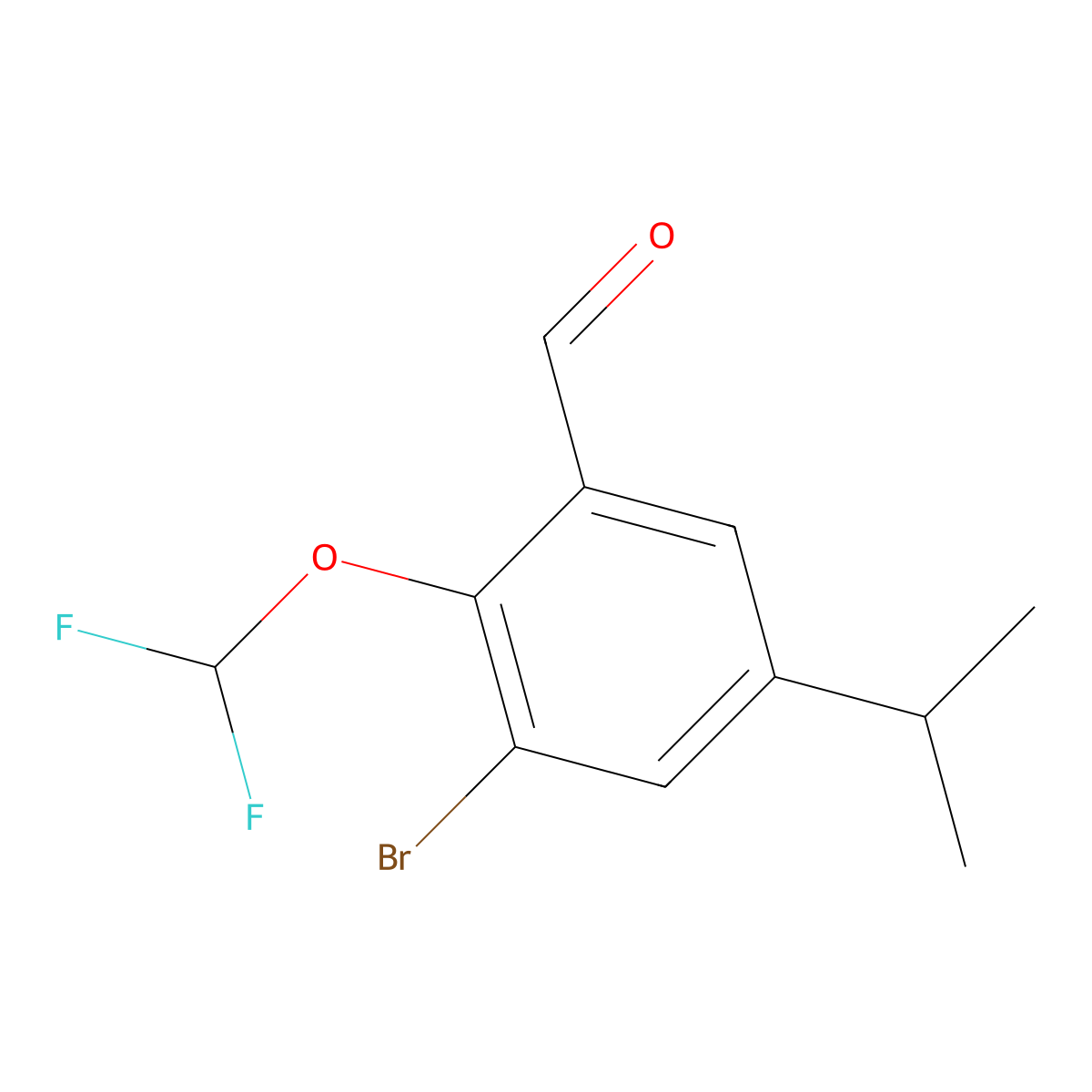 3-Bromo-2-(difluoromethoxy)-5-isopropylbenzaldehyde molecular structure, CAS 2404734-25-2
