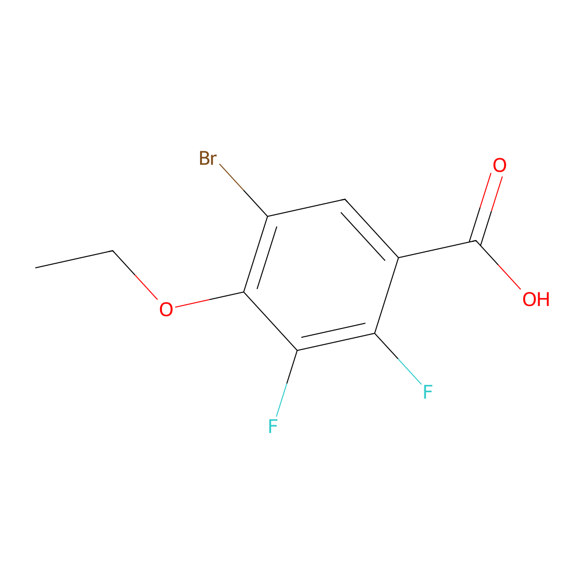 5-Bromo-4-ethoxy-2,3-difluorobenzoic acid molecular structure, CAS 2404734-29-6