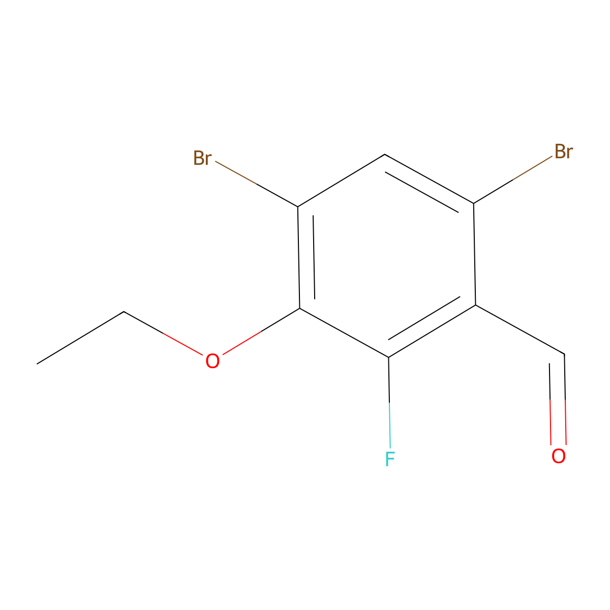 4,6-Dibromo-3-ethoxy-2-fluorobenzaldehyde molecular structure, CAS 2404734-30-9