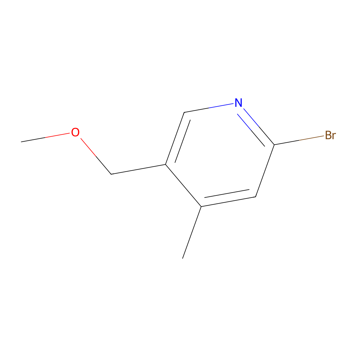 2-Bromo-5-(methoxymethyl)-4-methylpyridine molecular structure, CAS 2404734-31-0