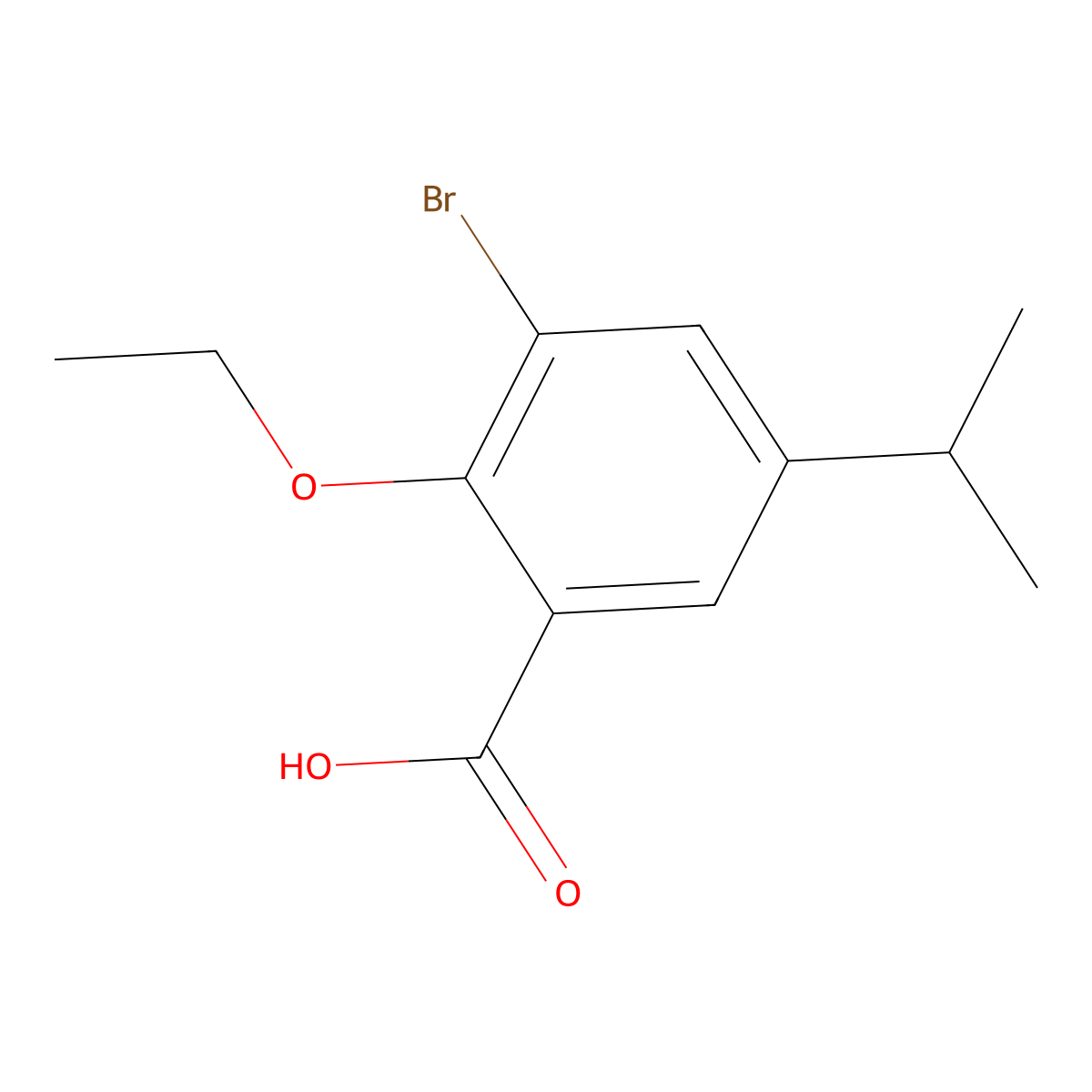 3-Bromo-2-ethoxy-5-isopropylbenzoic acid molecular structure, CAS 2404734-34-3