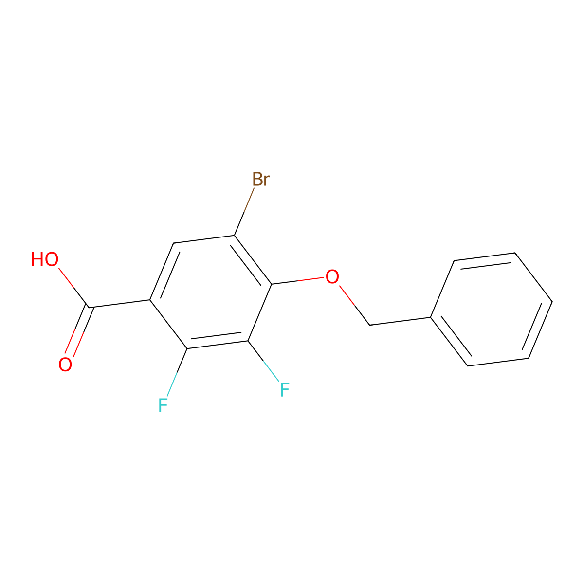 4-(Benzyloxy)-5-bromo-2,3-difluorobenzoic acid molecular structure, CAS 2404734-36-5