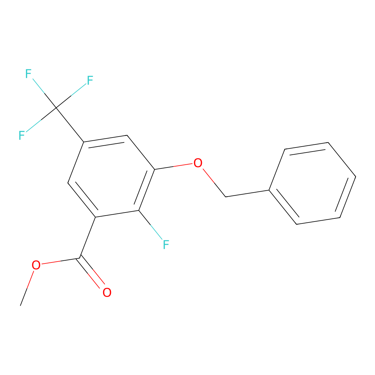 Methyl 3-(benzyloxy)-2-fluoro-5-(trifluoromethyl)benzoate molecular structure, CAS 2404734-37-6