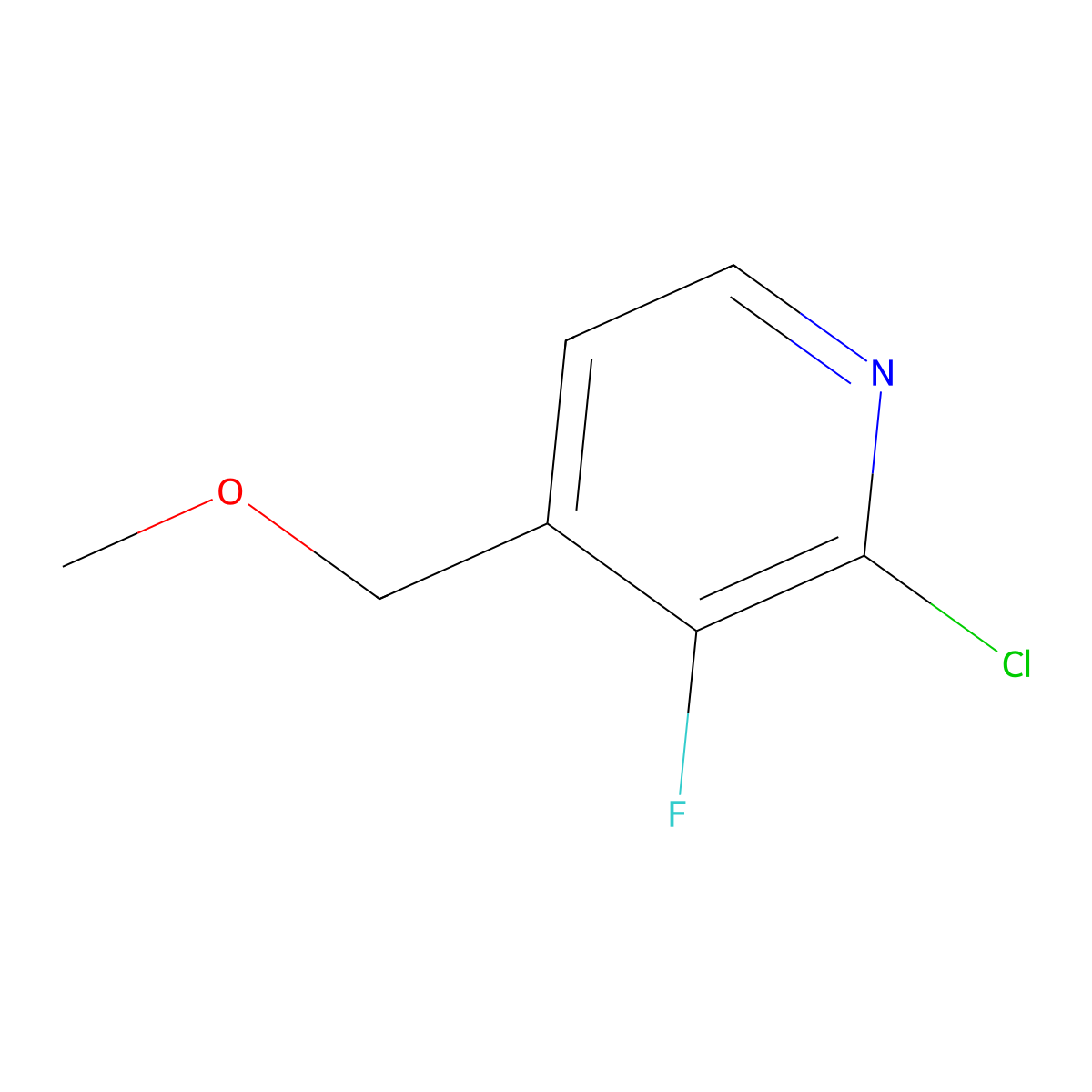 2-Chloro-3-fluoro-4-(methoxymethyl)pyridine molecular structure, CAS 2404734-39-8