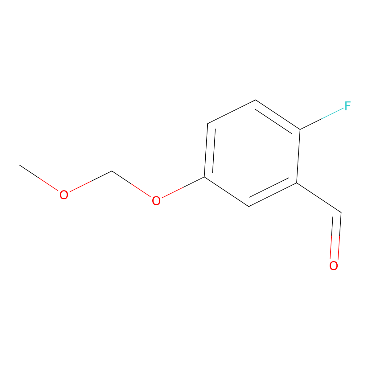 2-Fluoro-5-(methoxymethoxy)benzaldehyde molecular structure, CAS 2404734-43-4