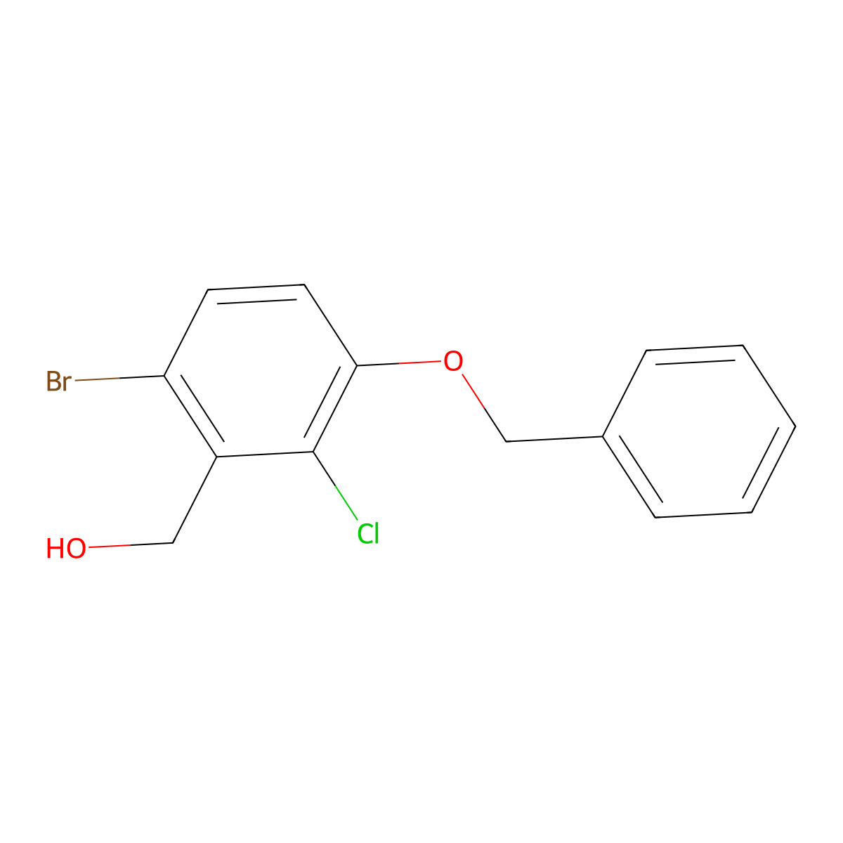 (3-(Benzyloxy)-6-bromo-2-chlorophenyl)methanol molecular structure, CAS 2404734-46-7