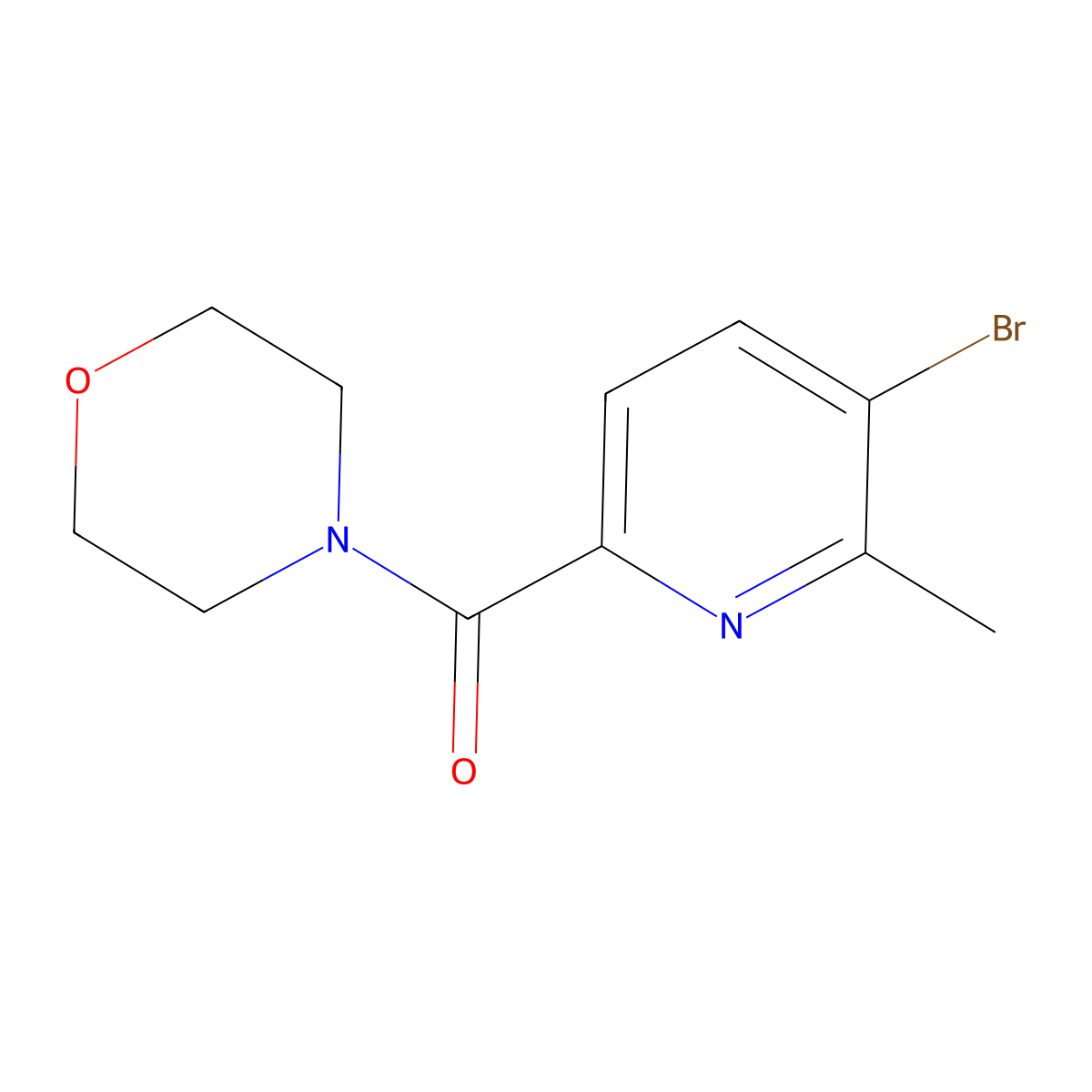 (5-Bromo-6-methylpyridin-2-yl)(morpholino)methanone molecular structure, CAS 2404734-47-8
