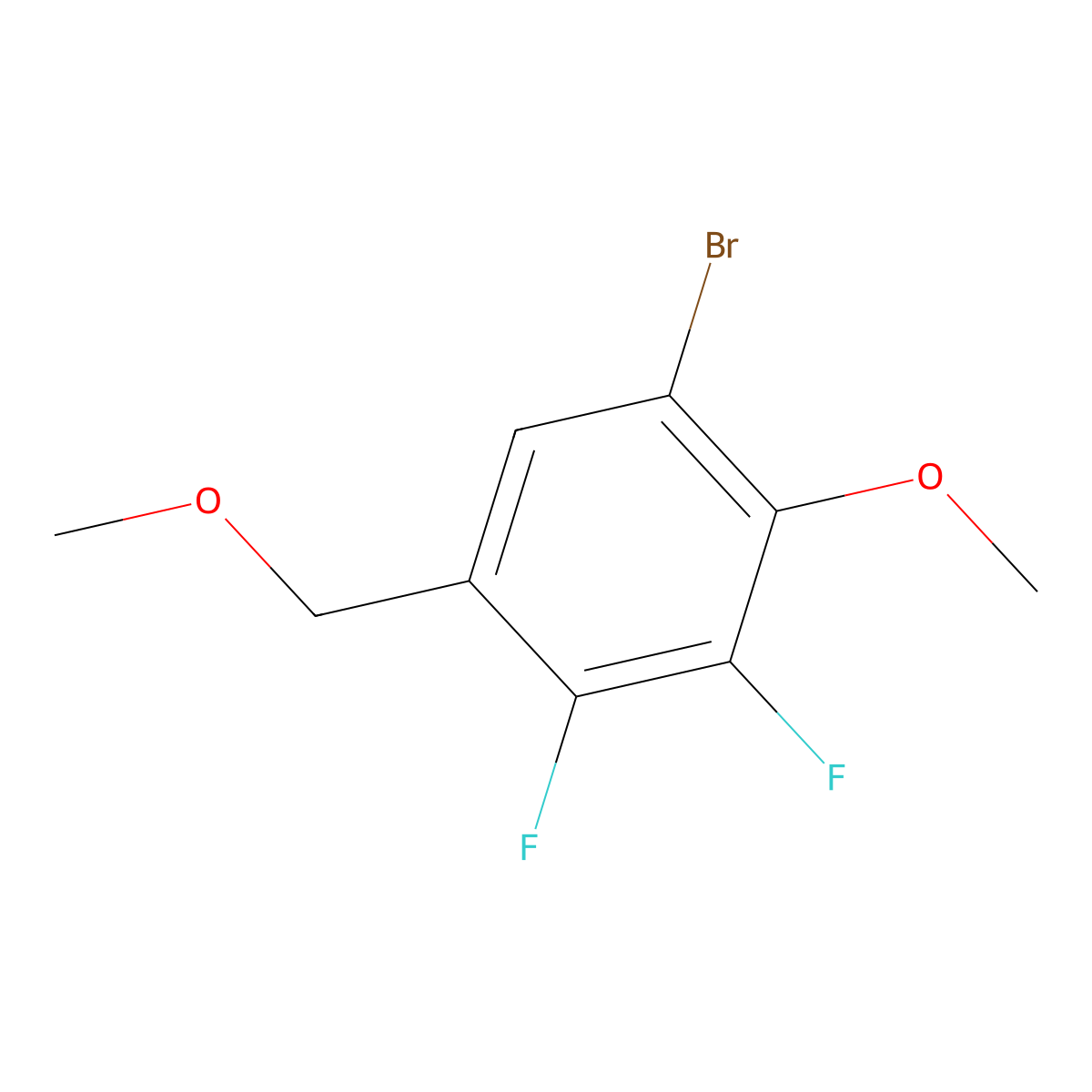 1-Bromo-3,4-difluoro-2-methoxy-5-(methoxymethyl)benzene molecular structure, CAS 2404734-48-9