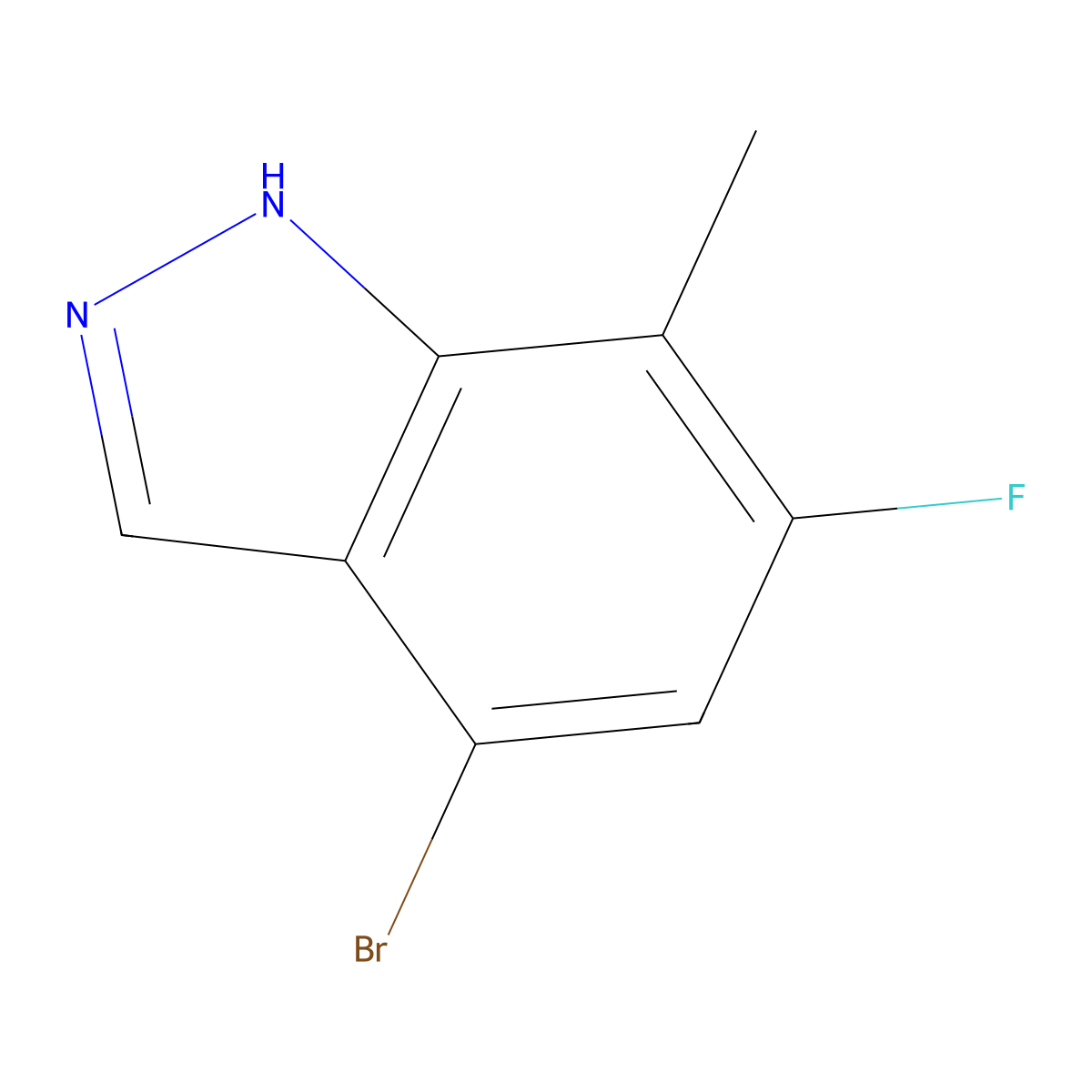 4-Bromo-6-fluoro-7-methyl-1H-indazole molecular structure, CAS 2404734-50-3