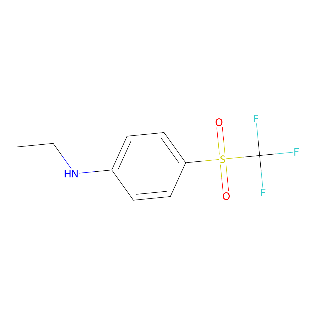 N-ethyl-4-(trifluoromethylsulfonyl)aniline molecular structure, CAS 240490-01-1