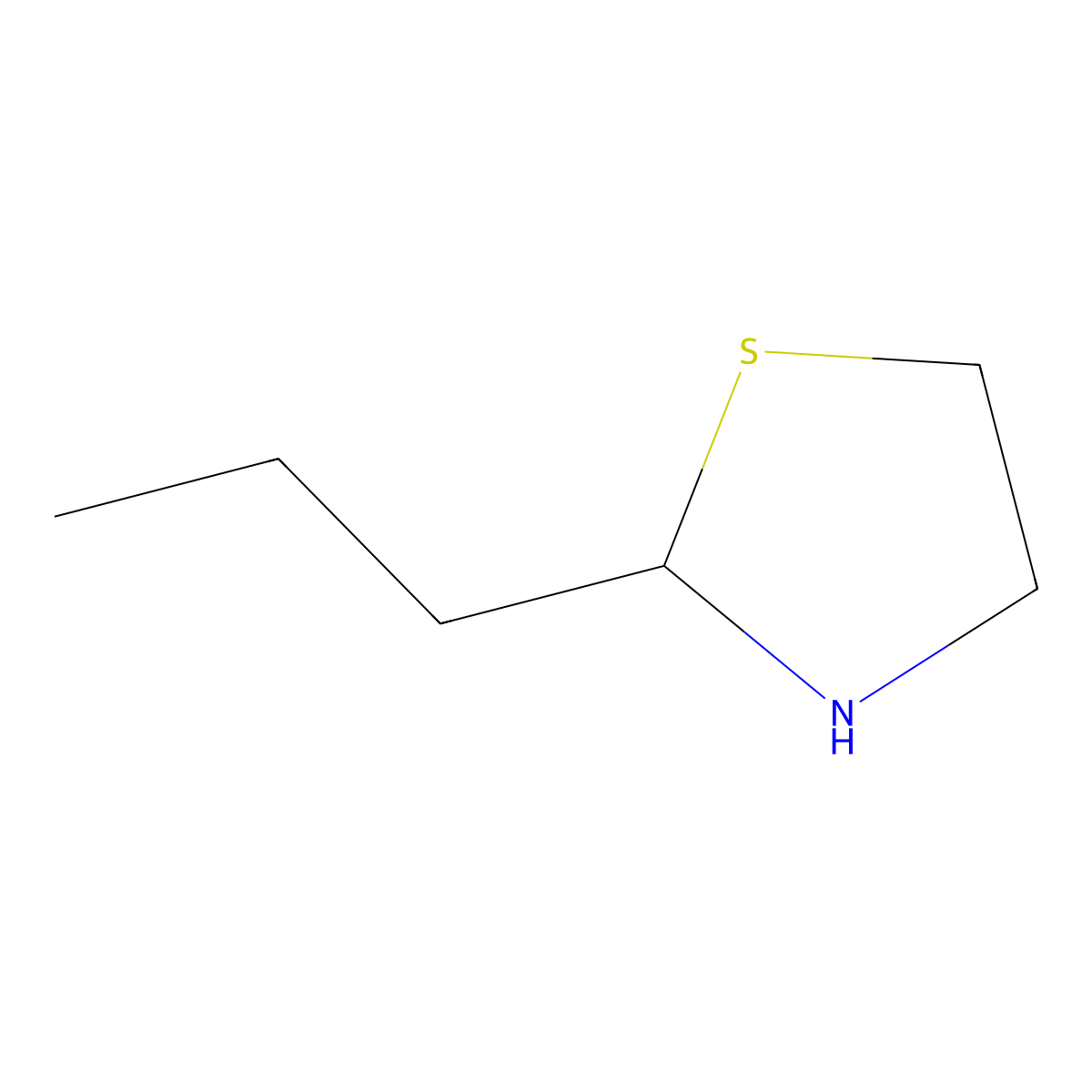 2-Propylthiazolidine molecular structure, CAS 24050-10-0