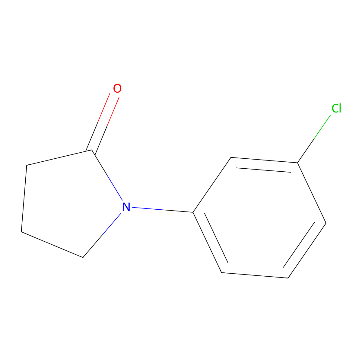 1-(3-Chlorophenyl)pyrrolidin-2-one molecular structure, CAS 24051-35-2
