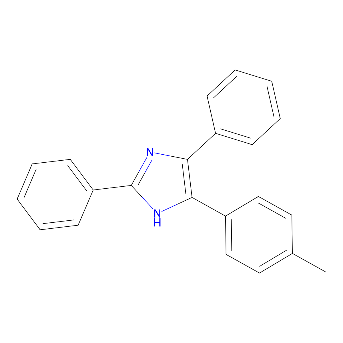 5-(4-methylphenyl)-2,4-diphenyl-1H-imidazole molecular structure, CAS 24052-14-0