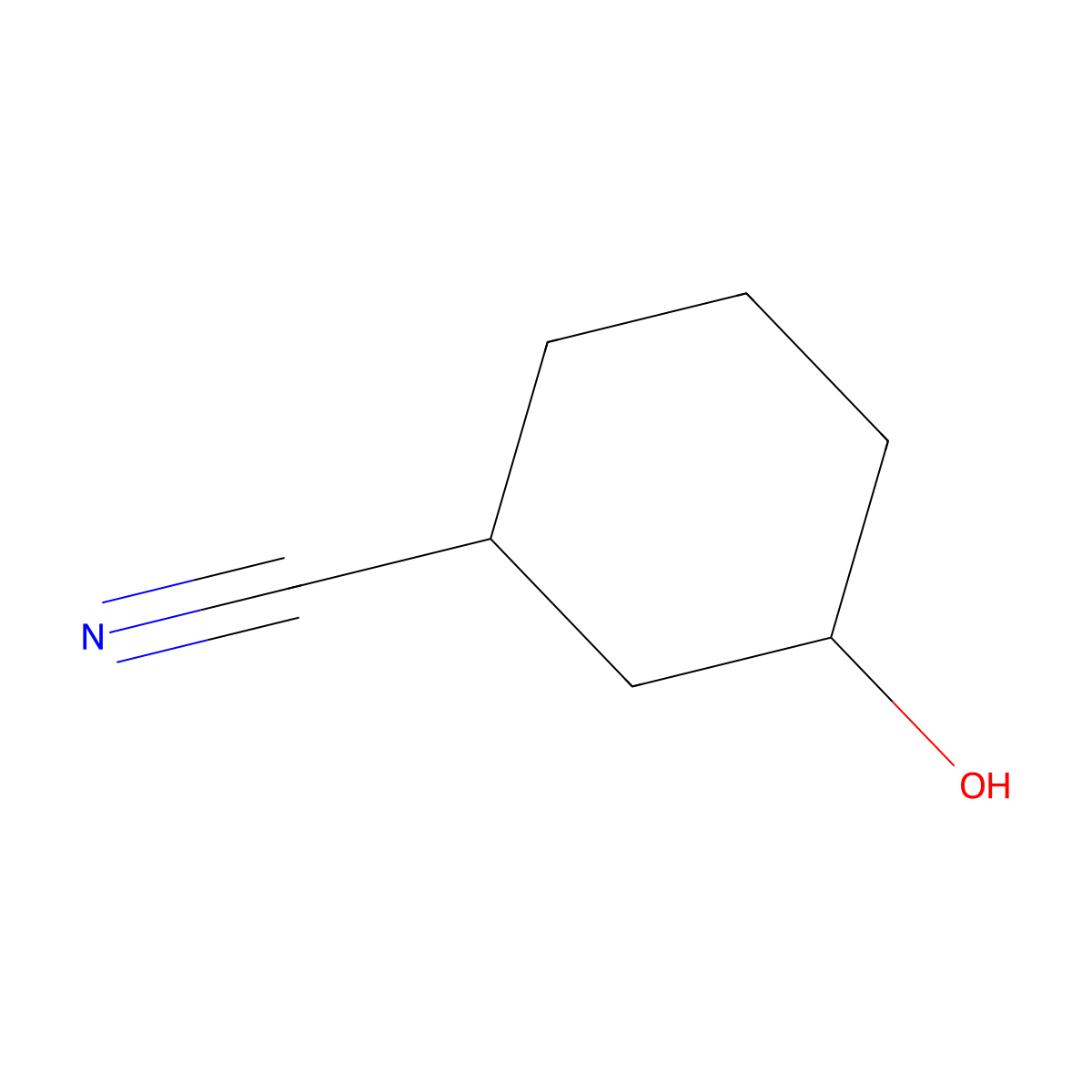 3-Hydroxycyclohexane-1-carbonitrile molecular structure, CAS 24056-33-5