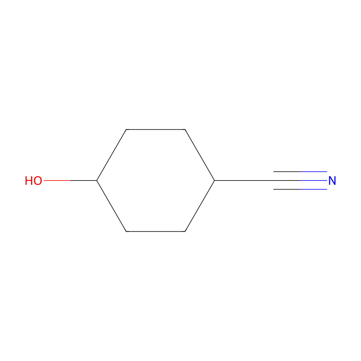 4-Hydroxycyclohexanecarbonitrile molecular structure, CAS 24056-34-6