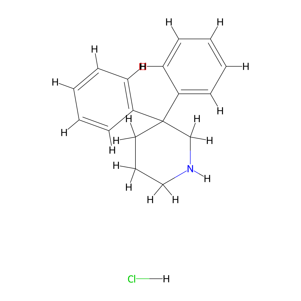 3,3-Diphenylpiperidine hydrochloride molecular structure, CAS 24056-60-8